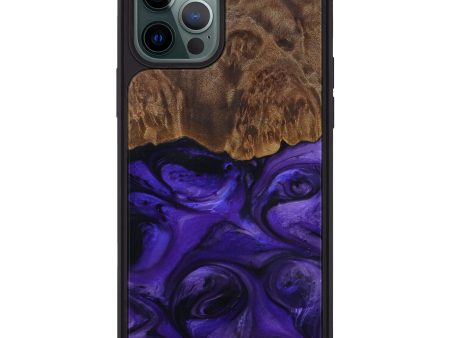 iPhone 12 Pro Max Wood+Resin Phone Case - Genvieve (Purple, 595439) Online Sale