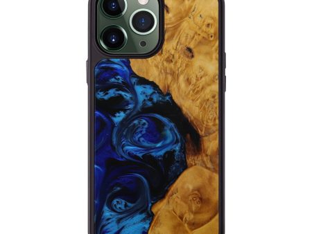 iPhone 13 Pro Max Wood+Resin Phone Case - Goel (Dark Blue, 593250) Supply