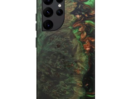 Galaxy S22 Ultra Wood+Resin Live Edge Phone Case - Dolli (Dark Green, 594176) For Discount