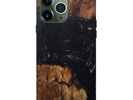 iPhone 13 Pro Max Wood+Resin Live Edge Phone Case - Datas (Pure Black, 593767) Discount