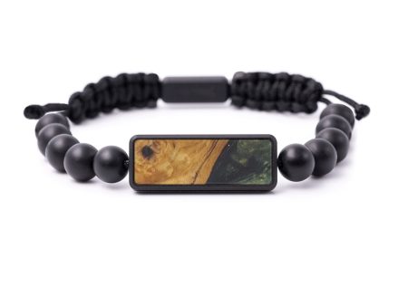 Bead Wood+Resin Bracelet - Nik (Dark Green, 589978) Discount