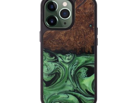 iPhone 13 Pro Wood+Resin Phone Case - Michel (Dark Green, 595931) Supply