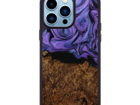 iPhone 14 Pro Max Wood+Resin Phone Case - Verl (Purple, 595784) Discount