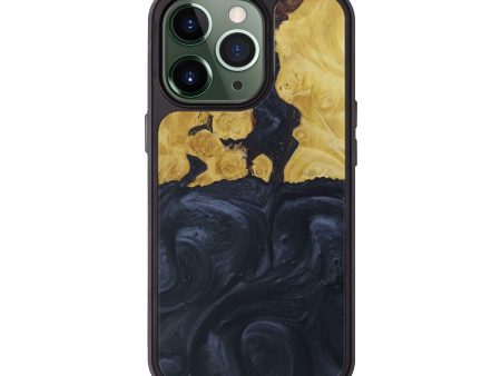 iPhone 13 Pro Wood+Resin Phone Case - Shoshana (Pure Black, 590388) Cheap