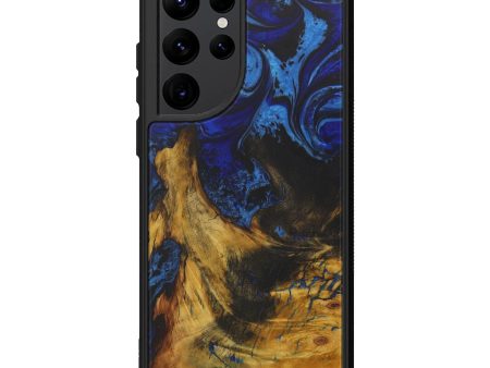 Galaxy S22 Ultra Wood+Resin Phone Case - Melville (Dark Blue, 588311) Fashion