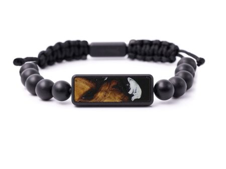 Bead Wood+Resin Bracelet - Arnav (Black & White, 591341) Hot on Sale