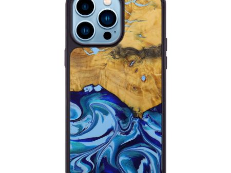 iPhone 14 Pro Max Wood+Resin Phone Case - Noemi (Dark Blue, 593259) Discount