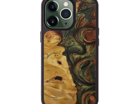 iPhone 13 Pro Wood+Resin Phone Case - Florinda (Dark Green, 591240) Discount