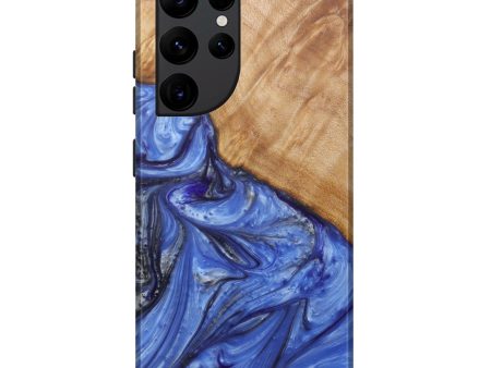 Galaxy S22 Ultra Wood+Resin Live Edge Phone Case - Darlleen (Light Blue, 588664) Online Hot Sale