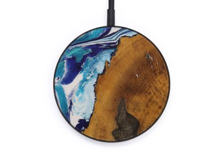 Circle Wood+Resin Wireless Charger - Shigeru (Light Blue, 587565) Online now