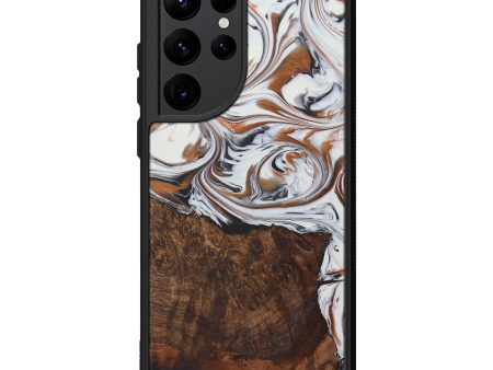 Galaxy S22 Ultra Wood+Resin Phone Case - Lavinia (Black & White, 594012) For Discount