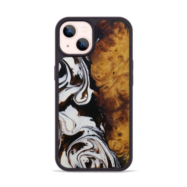 iPhone 14 Wood+Resin Phone Case - Beaulah (Black & White, 594033) Discount