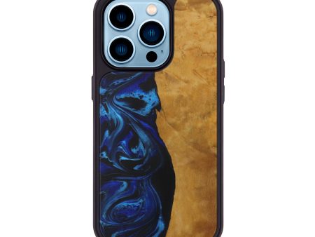 iPhone 14 Pro Wood+Resin Phone Case - Thuong (Dark Blue, 593145) Online