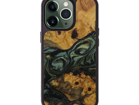 iPhone 13 Pro Wood+Resin Phone Case - Tammy (Dark Green, 590560) Online Sale