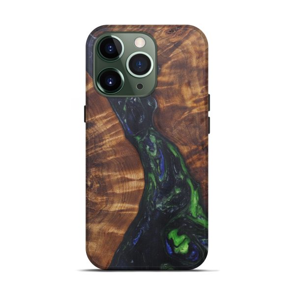 iPhone 13 Pro Wood+Resin Live Edge Phone Case - Gilberta (Dark Green, 594886) Sale