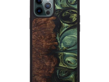 iPhone 12 Pro Wood+Resin Phone Case - German (Dark Green, 590973) For Cheap