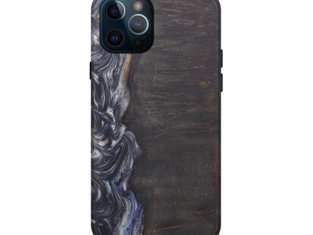 iPhone 12 Pro Wood+Resin Live Edge Phone Case - JoDee (Pure Black, 594870) For Sale