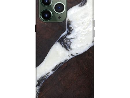 iPhone 13 Pro Max Wood+Resin Live Edge Phone Case - Christy (Black & White, 589829) Fashion