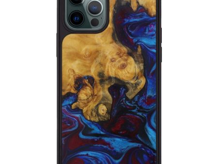 iPhone 12 Pro Max Wood+Resin Phone Case - Gilli (Dark Blue, 593201) Online Hot Sale