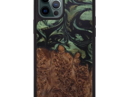 iPhone 12 Pro Max Wood+Resin Phone Case - Jaquelin (Dark Green, 595937) Supply