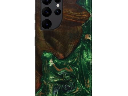 Galaxy S22 Ultra Wood+Resin Live Edge Phone Case - Brandie (Dark Green, 588734) Hot on Sale