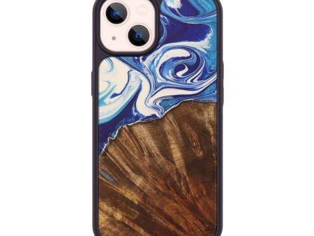 iPhone 14 Wood+Resin Phone Case - Romano (Light Blue, 589670) Online