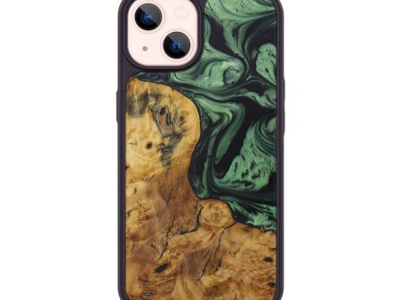 iPhone 14 Wood+Resin Phone Case - Rocke (Dark Green, 590595) Online Hot Sale