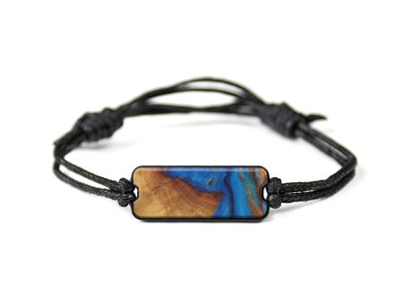 Classic Wood+Resin Bracelet - Zackery (Teal & Gold, 590807) For Sale