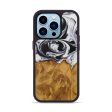 iPhone 14 Pro Wood+Resin Phone Case - Tossi (Black & White, 592717) Fashion