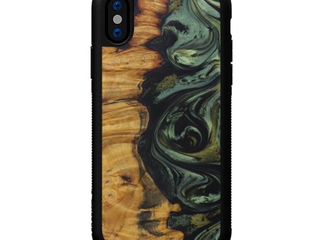 iPhone X Wood+Resin Phone Case - Lisle (Dark Green, 590617) Online