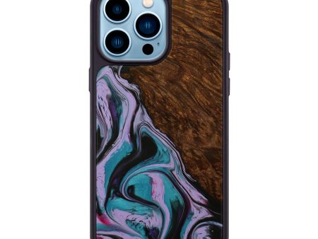 iPhone 14 Pro Max Wood+Resin Phone Case - Savion (Purple, 593710) For Cheap