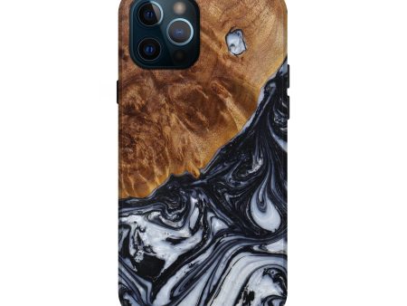 iPhone 12 Pro Wood+Resin Live Edge Phone Case - Siouxie (Black & White, 589824) Online now