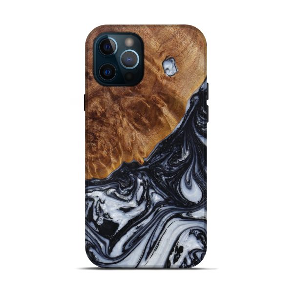 iPhone 12 Pro Wood+Resin Live Edge Phone Case - Siouxie (Black & White, 589824) Online now