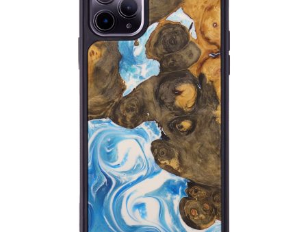 iPhone 11 Pro Max Wood+Resin Phone Case - Jeremey (Light Blue, 589668) Online Hot Sale