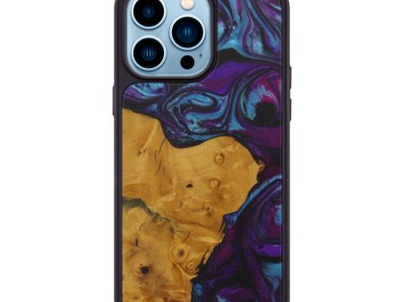 iPhone 14 Pro Max Wood+Resin Phone Case - Valentina (Purple, 587114) on Sale