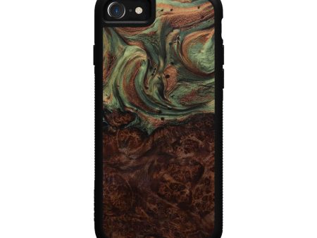 iPhone SE Wood+Resin Phone Case - Katusha (Dark Green, 593633) Sale