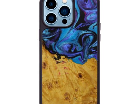 iPhone 14 Pro Max Wood+Resin Phone Case - Tas (Purple, 593670) For Discount