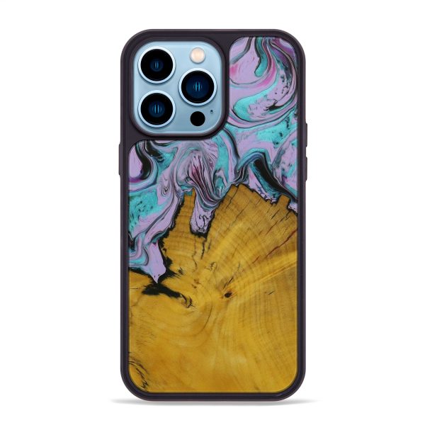 iPhone 14 Pro Max Wood+Resin Phone Case - Shanae (Purple, 595034) Online