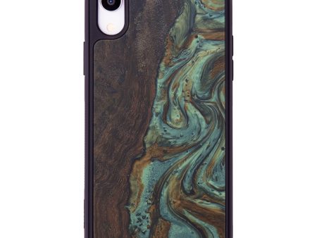 iPhone Xr Wood+Resin Phone Case - Giovanna (Dark Green, 588606) Online Sale