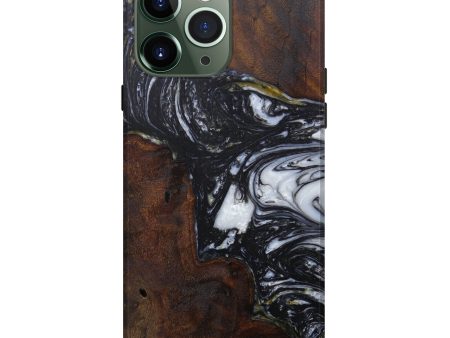 iPhone 13 Pro Max Wood+Resin Live Edge Phone Case - Claudie (Black & White, 589837) Supply