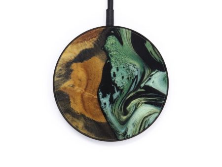 Circle Wood+Resin Wireless Charger - Santino (Dark Green, 589938) Online Sale