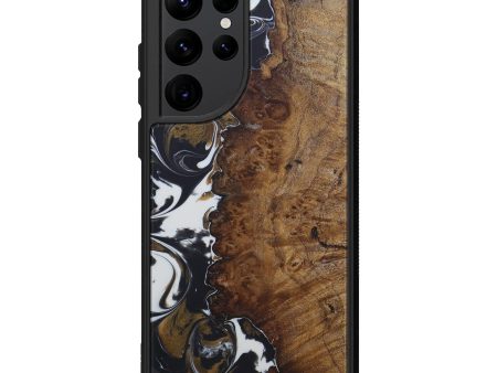 Galaxy S22 Ultra Wood+Resin Phone Case - Oneal (Black & White, 588835) Hot on Sale