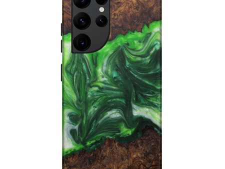 Galaxy S22 Ultra Wood+Resin Live Edge Phone Case - Malaysia (Dark Green, 591404) Online Hot Sale