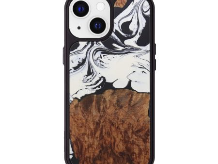 iPhone 13 Wood+Resin Phone Case - Rahsaan (Black & White, 588832) Sale