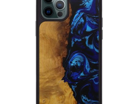 iPhone 12 Pro Max Wood+Resin Phone Case - Jessa (Dark Blue, 593123) For Discount