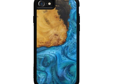 iPhone SE Wood+Resin Phone Case - Jordan (Light Blue, 594100) Sale