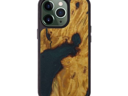 iPhone 13 Pro Wood+Resin Phone Case - Teiichi (Dark Green, 587222) Fashion