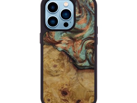 iPhone 14 Pro Wood+Resin Phone Case - Signa (Dark Green, 589007) Hot on Sale