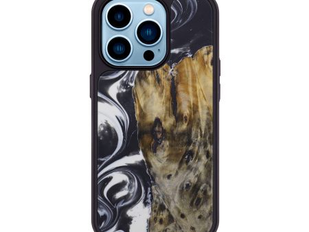 iPhone 14 Pro Wood+Resin Phone Case - Yovonnda (Black & White, 588824) Sale