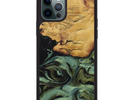 iPhone 12 Pro Wood+Resin Phone Case - Vicy (Dark Green, 589982) Online Sale